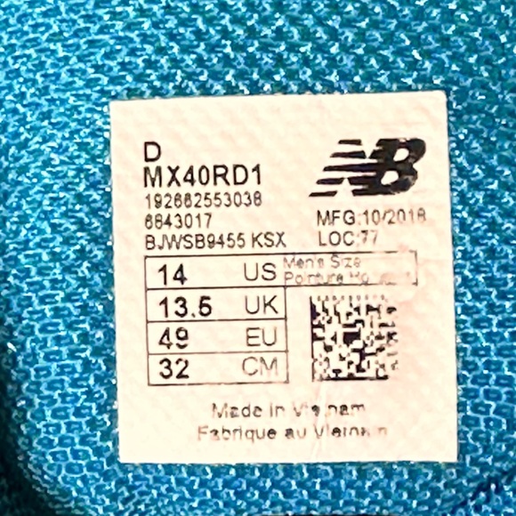 New Balance Men's Minimus Cross Trainer Ozone Blue/Black Vibrant size 14 - Picture 8 of 9